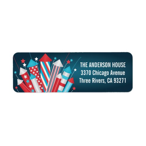 Fireworks Rockets 4th of July Address Labels