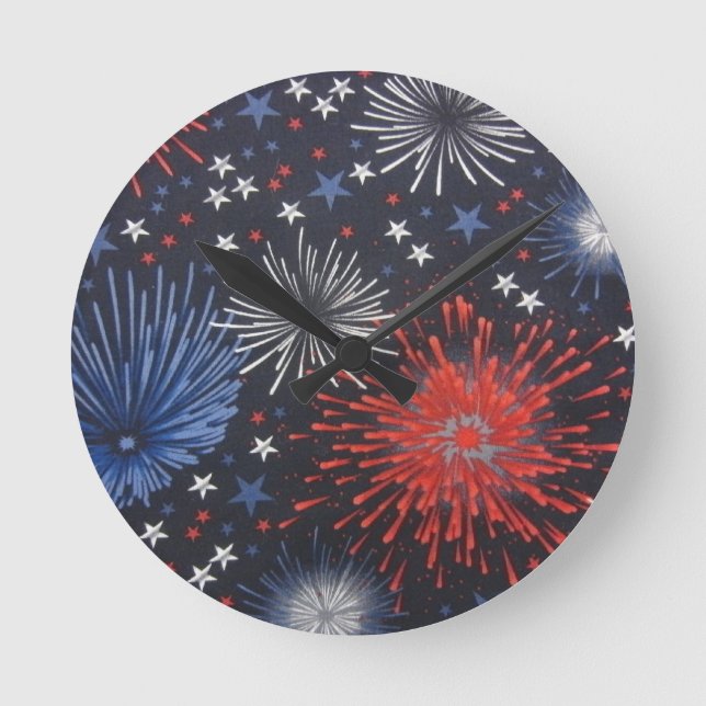 Fireworks Round Clock (Front)