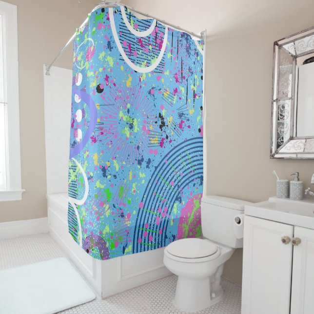 Fireworks Show  Shower Curtain (In Situ)