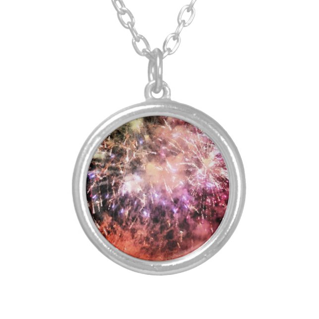 FIREWORKS SILVER PLATED NECKLACE (Front)