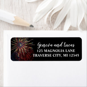 Fireworks Sky Fourth of July Address Label