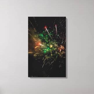 Fireworks Stacked Wrapped Canvas Print