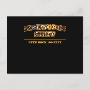 Fireworks Staff Pyrotechnican Pyro Fire Party Gift Postcard