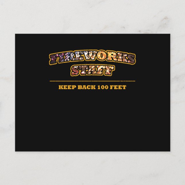 Fireworks Staff Pyrotechnican Pyro Fire Party Gift Postcard (Front)