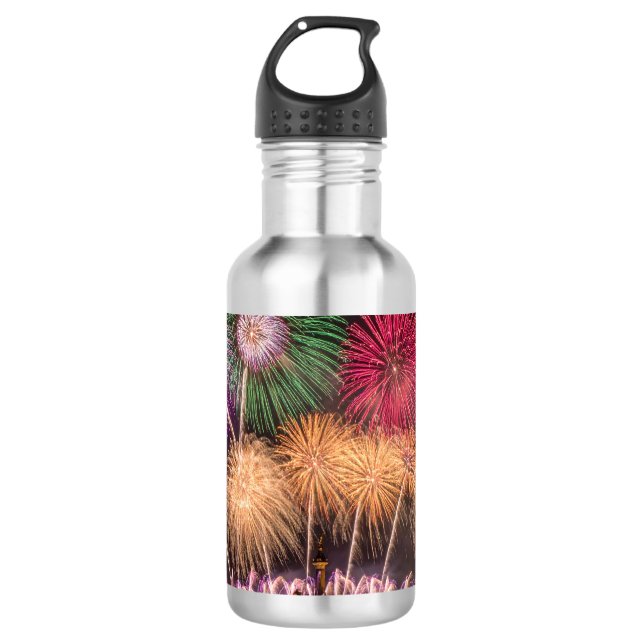 fireworks stainless steel water bottle (Front)
