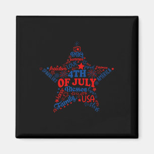 Fireworks Stars 4th Of July Patriotic Freedom Day Magnet