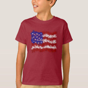 Fireworks Stars and Stripes American Flag T-Shirt