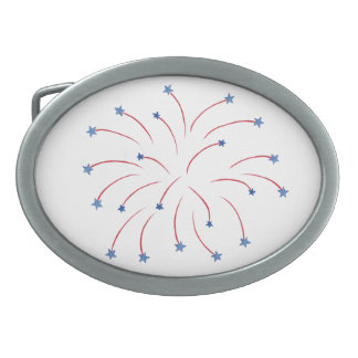 Fireworks Stars Patriotic Belt Buckles
