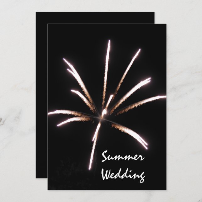 Fireworks Summer Wedding Announcement (Front/Back)