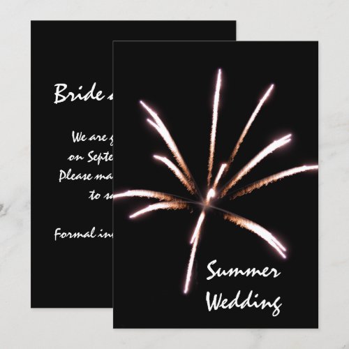 Fireworks Summer Wedding Announcement