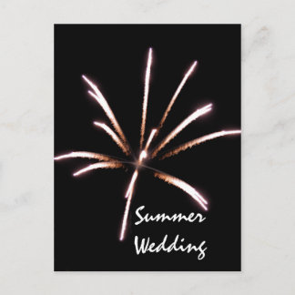 Fireworks Summer Wedding Announcement Postcard