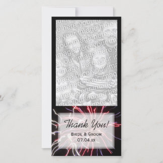 Fireworks Summer Wedding Thank You Photo Card