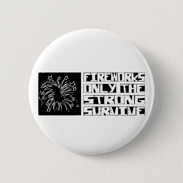Fireworks Survive Pinback Button (Front)