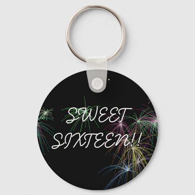 Fireworks, SWEETSIXTEEN!! Keychain (Front)