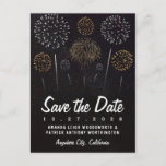 Fireworks Themed Black Gold Save The Date Cards<br><div class="desc">Fireworks Themed Black Gold Save The Date Cards -  features a starry night background with gold and silver fireworks.  See matching products in this design found in the collection on this page.</div>