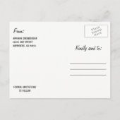Fireworks Themed Black Gold Save The Date Cards (Back)