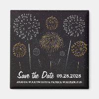 Fireworks Themed Black Gold Save The Date