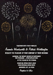 fireworks wedding invitations zazzle