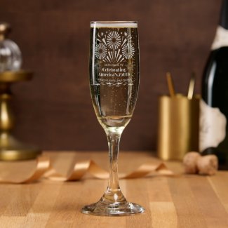 Fireworks Toast for America’s 250th Year Champagne Flute