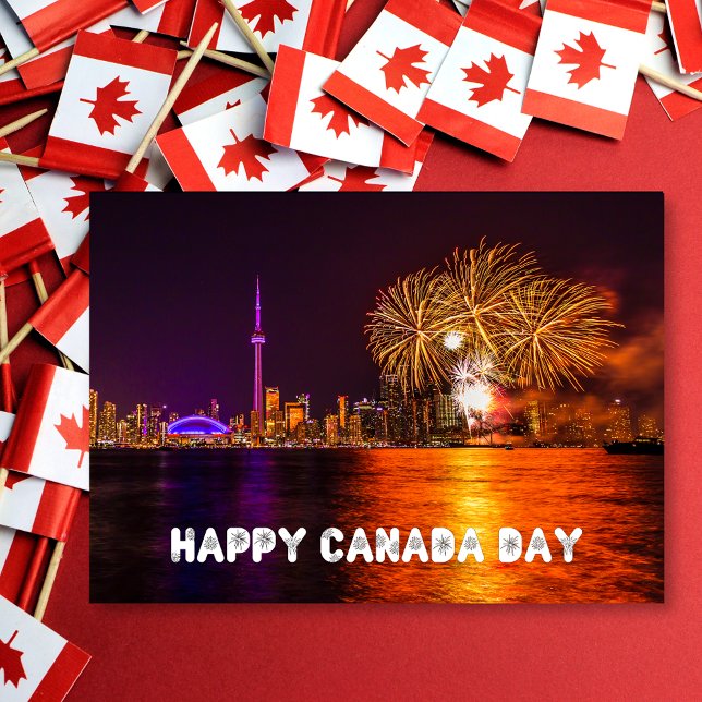 Fireworks Toronto Skyline Happy Canada Day Card (Creator Uploaded)