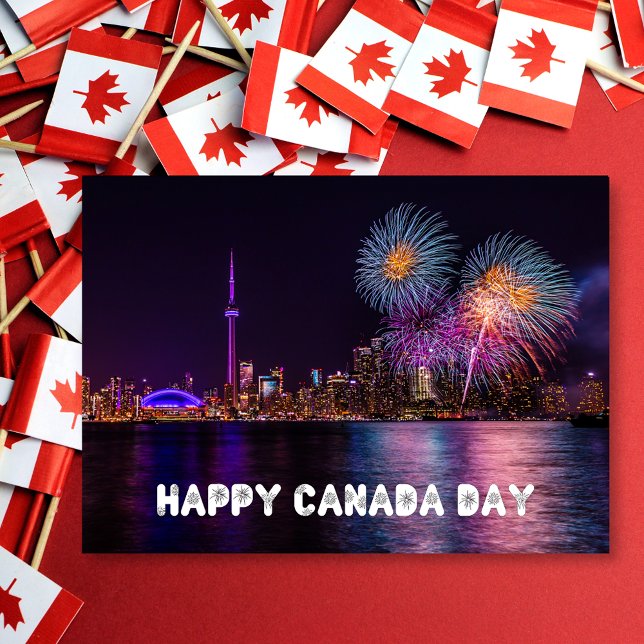 Fireworks Toronto Skyline Happy Canada Day Card (Creator Uploaded)