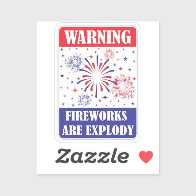 Fireworks Warning Sign Sticker (Sheet)