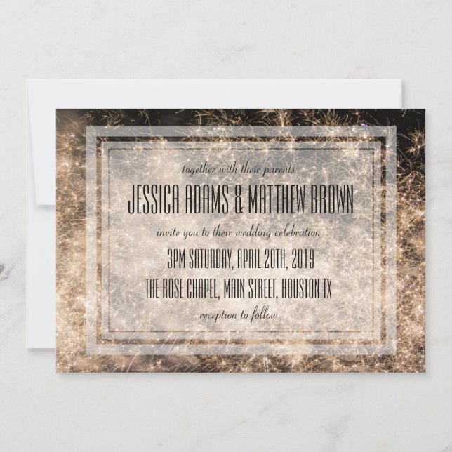 Fireworks Wedding Invitation Card (Front)