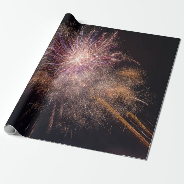 Fireworks wrapping paper (Unrolled)