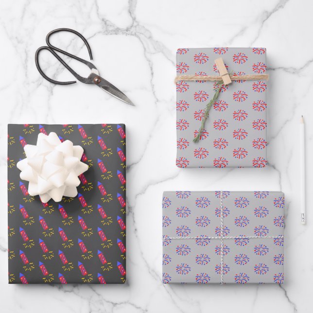 Fireworks Wrapping Paper Sheets (Front)