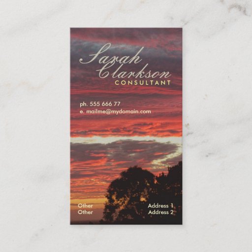 Customizable Firey Layers Skys Vertical Business Card