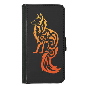 Firey Red Tribal Fox Kitsune Wallet Phone Case For Samsung Galaxy S5