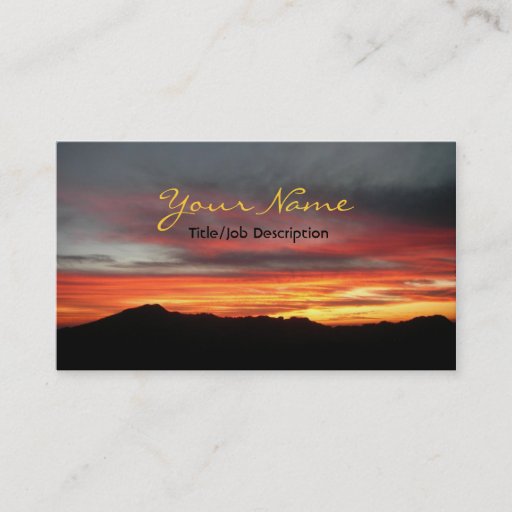 Customizable Firey Sunset Over Mountains Business Cards