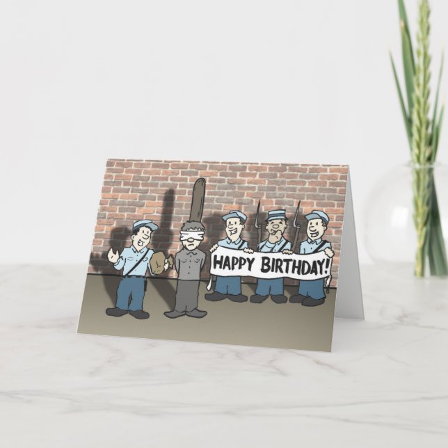 'Firing Squad Humor' horizontal birthday card (Front)
