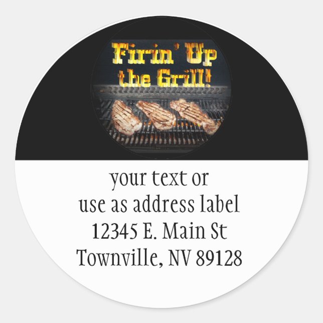 Firing up the Grill! Classic Round Sticker (Front)