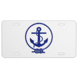 Firmly Anchored Coastal Nautical Anchor Design License Plate at Zazzle