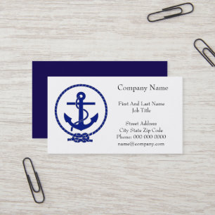 Firmly Anchored Nautical Anchor Coastal Artwork Business Card