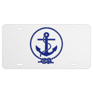 Firmly Anchored Nautical Anchor Coastal Artwork License Plate