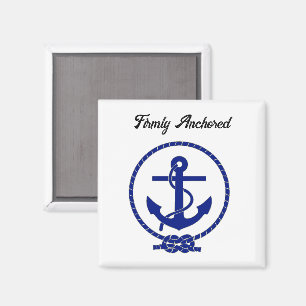 Firmly Anchored Nautical Anchor Coastal Artwork Magnet