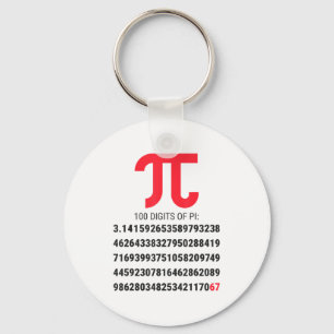 First 100 Digits Of Pi 67 Nerds Geeks Math Teacher Keychain