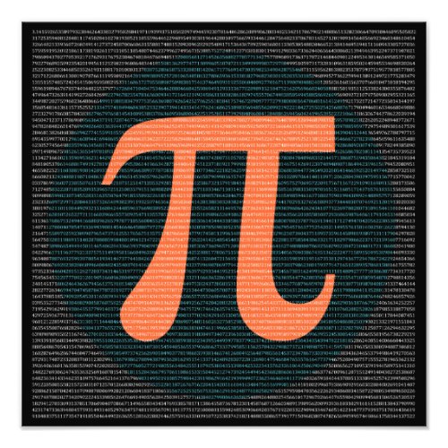 First 10000 digits of Pi in blue and orange Photo Print