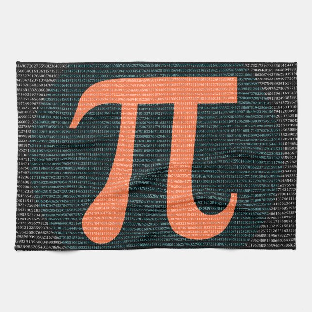 First 10,000 digits of Pi in blue and orange Towel (Horizontal)