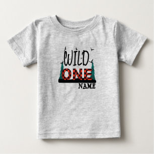 First 1st birthday wild one buffalo plaid shirt