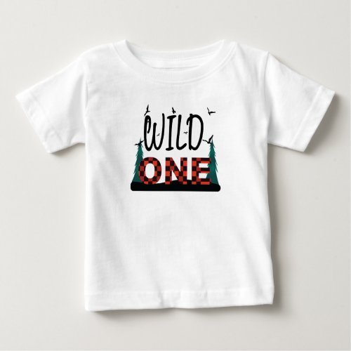 First 1st birthday wild one buffalo plaid shirt