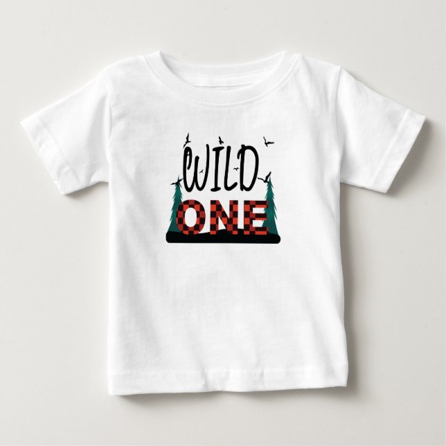 First 1st birthday wild one buffalo plaid shirt (Front)