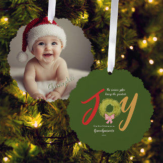 First 1st Christmas Grandparents Memento Keepsake Ornament Card
