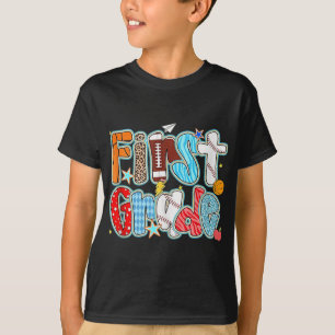 First 1st Grade Boy Baseball Basketball Football S T-Shirt