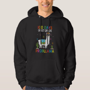 First 1st Grade No Prob Llama Teacher 100th Day of Hoodie