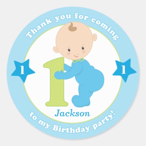 First 1st kids birthday sticker stickers favors