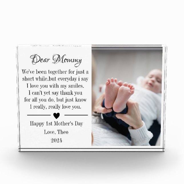 First 1st Mother's Day Gift from Baby Mommy Poem   Photo Block (Front)