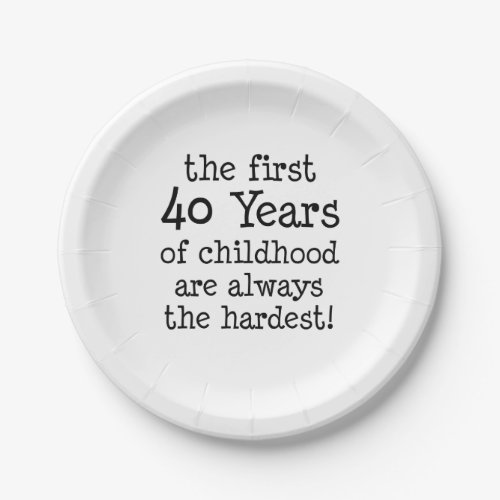 First 40 Years Of Childhood Paper Plates